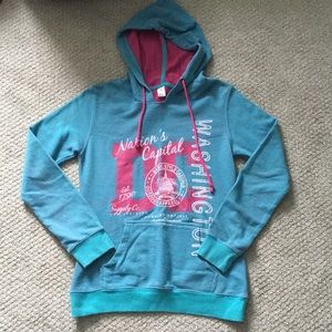 5/$15 Washington DC Teal and Magenta Hoodie Sweatshirt